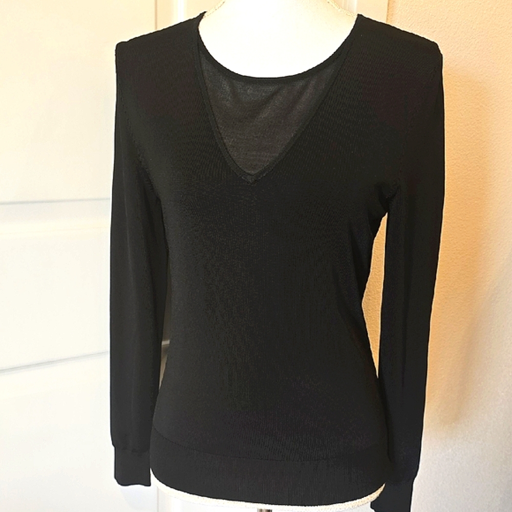 Talbots Black Knit Top